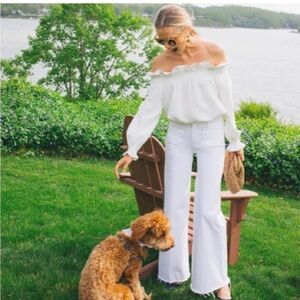 Tuckernuck Ruffle Blouse White XS